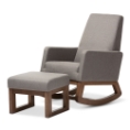 Yashiya Mid-century Retro Modern Fabric Upholstered Rocking Chair